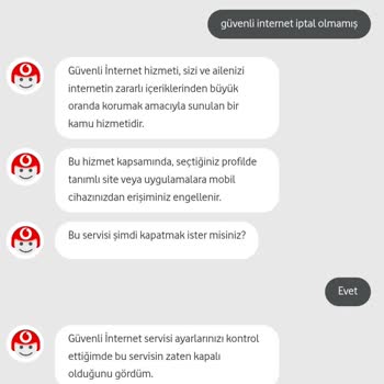 Vodafone Net Vodafone Güvenli İnterneti İptal Edemiyor
