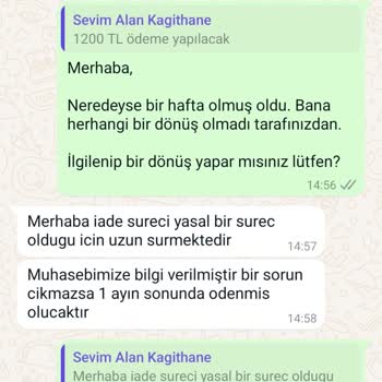 Sevim Alan Güzellik Merkezi Kağıthane Lazer Epilasyon İade Süreci