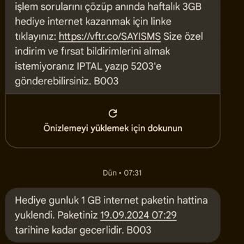 Hediye İnternet Aşım Ücreti Sorunu
