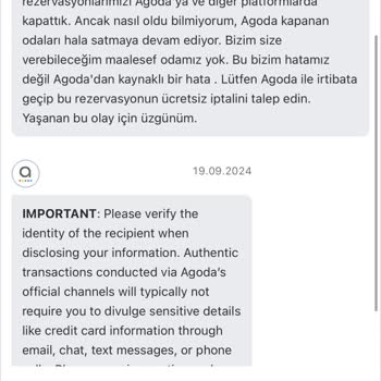 Agoda.com Boş Oda Bulunmadığından Para İade Talebi