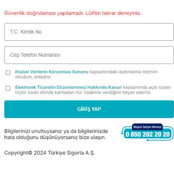 Türkiye Sigorta ' Ya Ulaşamıyorum