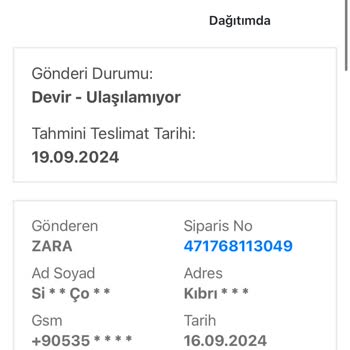 Bir Günde Kargo Firmasının İlgisizliği Telefon Açmaması