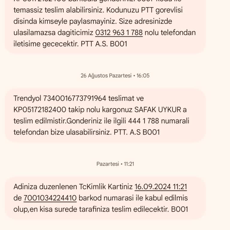 PTT Kargodan Memnun Değilim