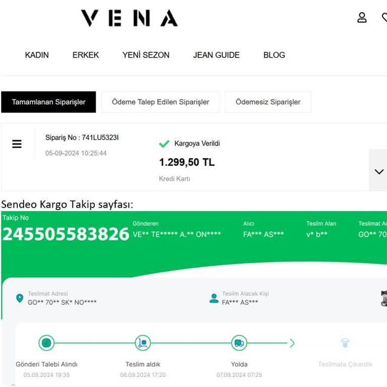 Vena Tekstil Siparişim İki Hafta Geçmesine Rağmen Teslim Edilmedi