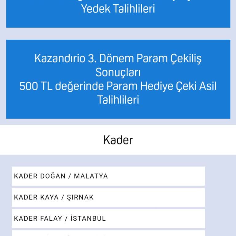 KazandıRio 3. Dönem 500 TL Param Kart