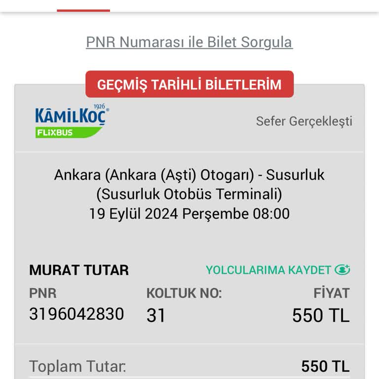 Kamil Koç Otobüs Beni Almadan Çekip Gitti :(