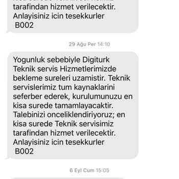 Digiturk 1 Aydır Kurulum Yapamadı