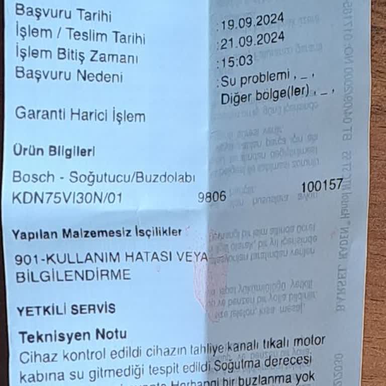 Bosch Buzdolabı Tahliye Vb. Arızaları