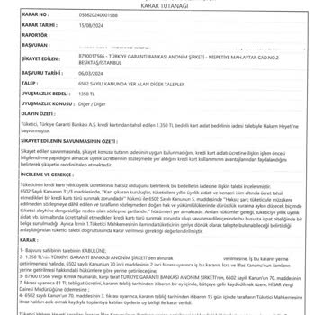 Garanti Bankası Tüketici Hakem Heyeti İade İşkencesi