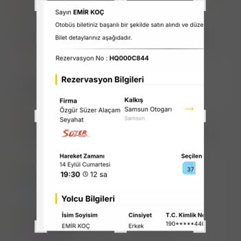 Süzer Alaçam Seyahat Ucuza Bilet Mağduriyeti