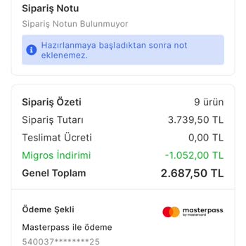 Migros Sanal Market Sipariş İptali