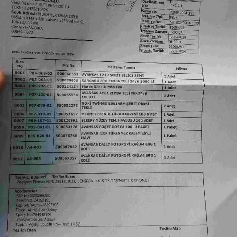 Avansas Eksik Ürün Teslim Ediyor
