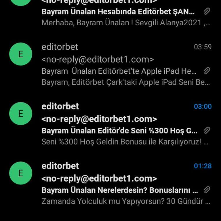 EditörBet Günde 10-20 Kez Arama Mail SMS Usandım...