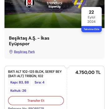 Passolig Beşiktaş-Eyüpspor Bilet Transferi Problemi