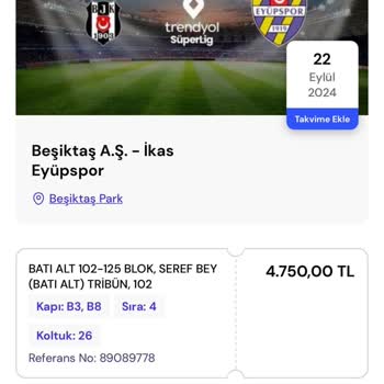 Passolig Beşiktaş-Eyüpspor Bilet Transferi Problemi