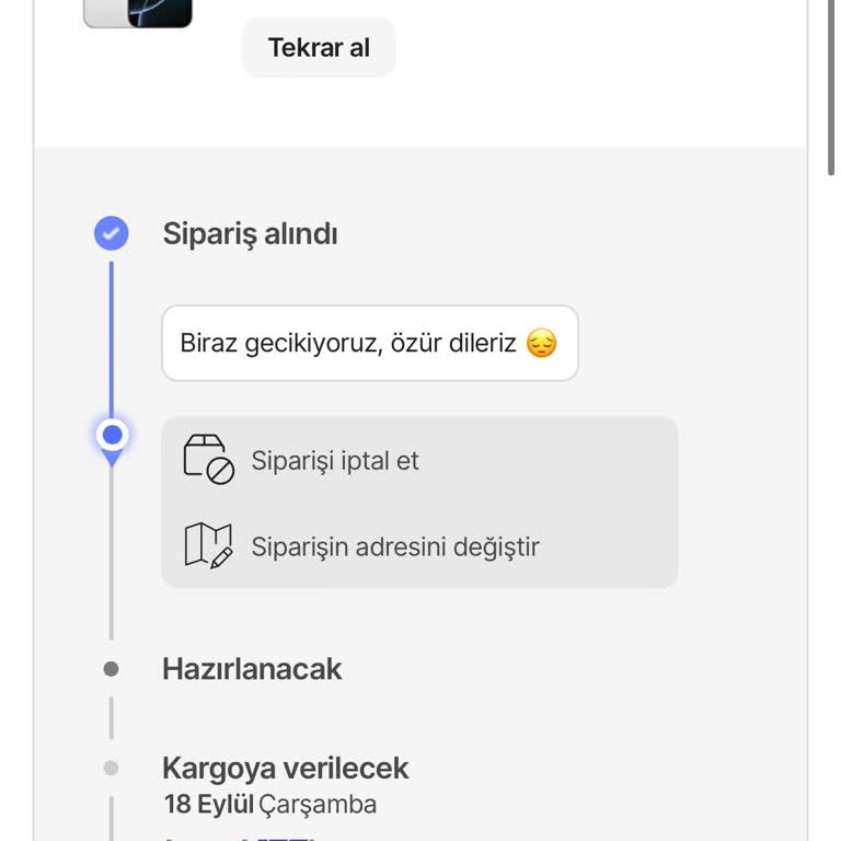 Hepsiburada Ön Sipariş Kargoya Verilememesi