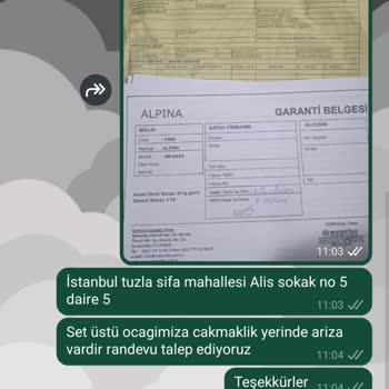 Alpina Beyaz Eşya Servis Gelip Bakmıyor