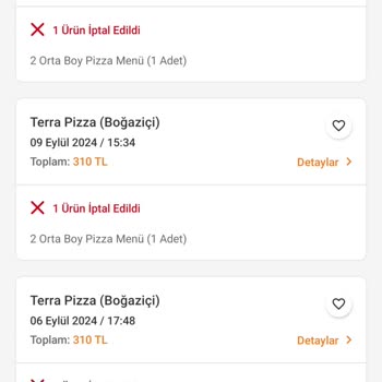 Terra Pizza (Boğaziçi) Hizmet Vermeyi Reddetme.