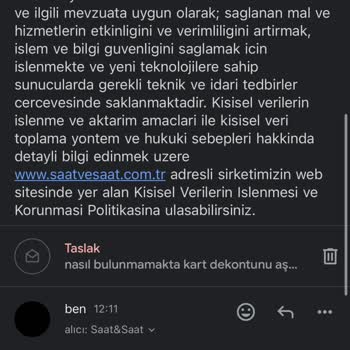 Saat & Saat Ücreti Alınan Siparişime Öyle Bir Sipariş Yok Denildi.