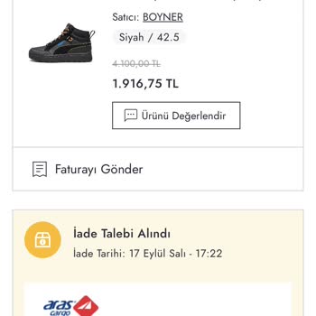 Puma Yanlış Beden Gönderimi Ve Ek Ücret Talebi