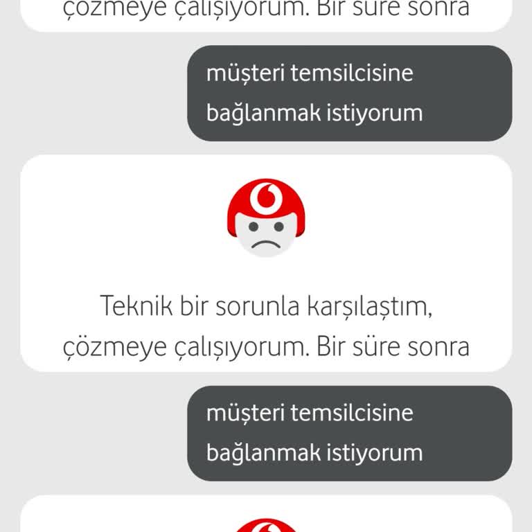 Vodafone Yanımda ve Tobi Uygulamasında Müşteri Temsilcisine Ulaşamama Sorunu