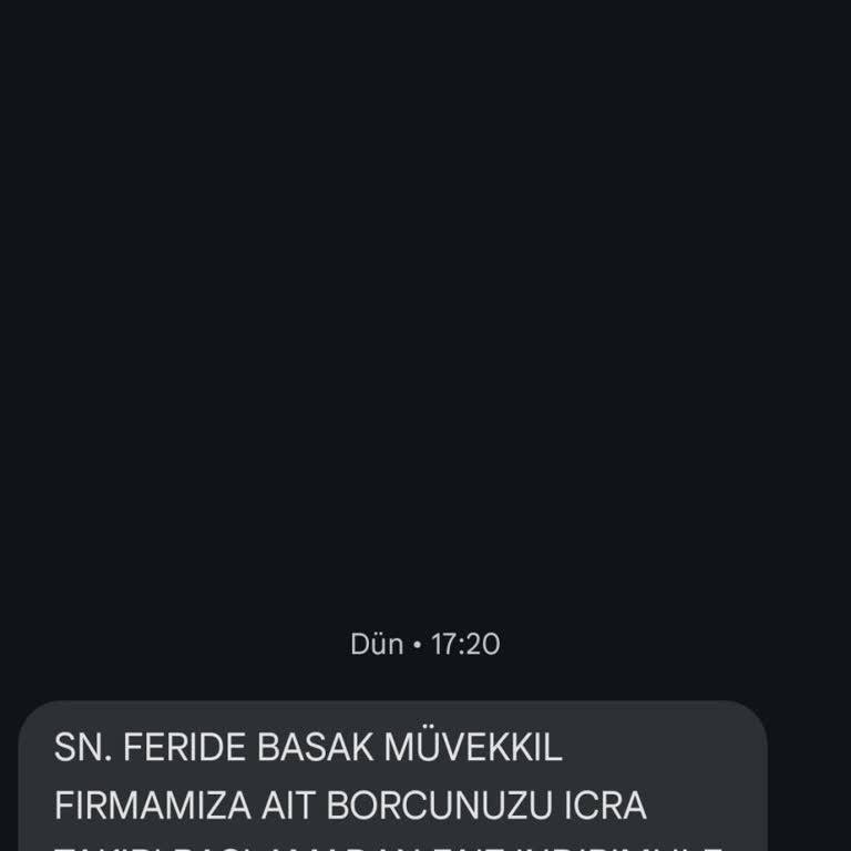 UCKOCLAR HK (SMS) Üçkoçlar Hukuk Bürosu Asılsız İcra Takibi Mesajı