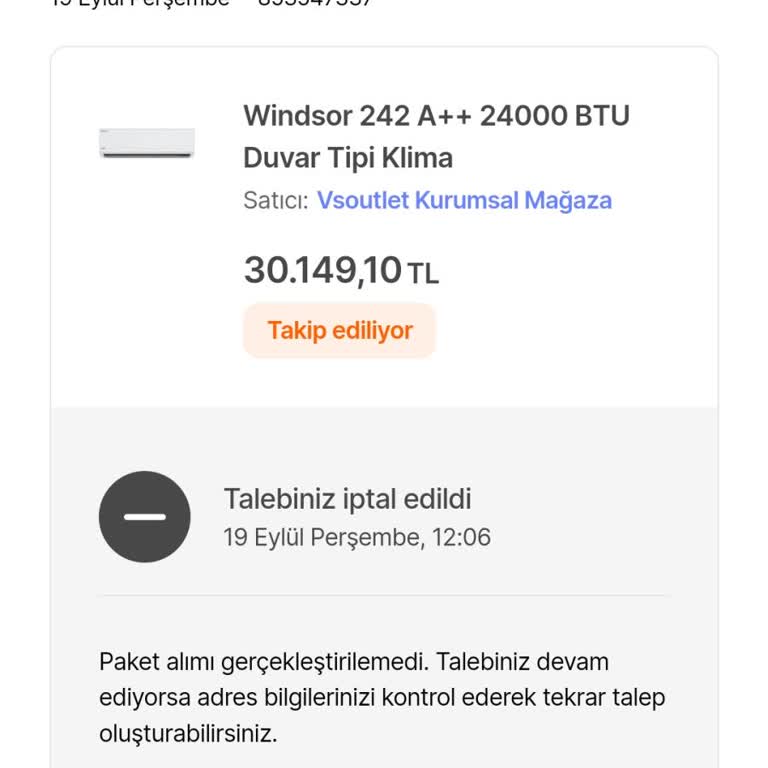 Windsor Vestel İade Aldı Ama Ücret Hepsiburada'da Kaldı.