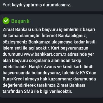 Ziraat Bankası Ziraat Genç Kart Başvurunuz Olumlu Sonuçlanmamıştır