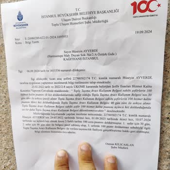 İBB Şoför Kartı Askıya Alınması