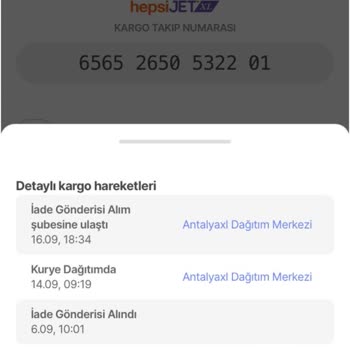 Hepsijet İade Kargomuzu Ulaştırmıyor