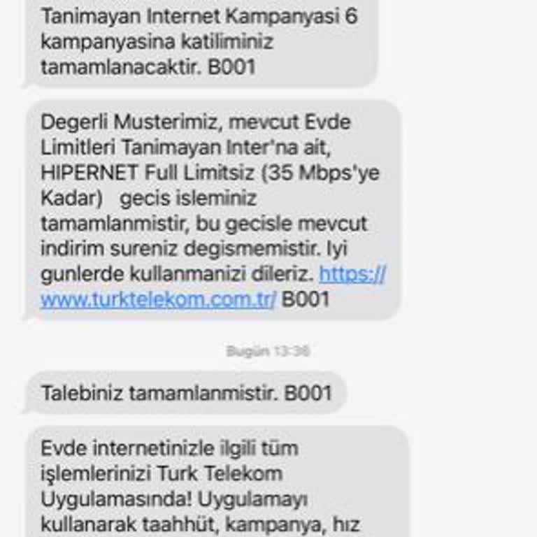 Türk Telekom Talep Etmediğim Halde Taahhüdümün Değiştirilmesi