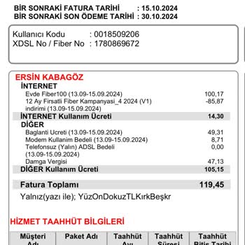 Vodafone Net Kurulum Ücreti Fatura Yansıtması