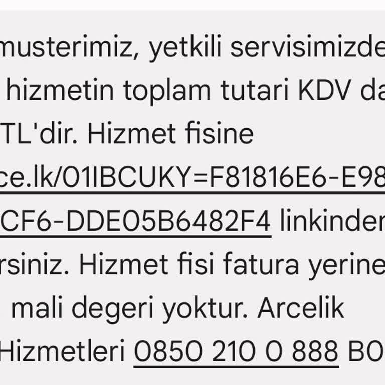 Arçelik Servisinden Aldatıcı Hizmet!