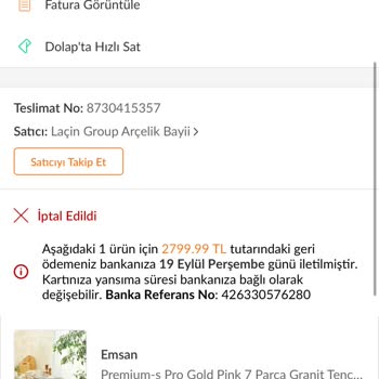 Özeller Ev Moda Merkezi Aldığım Ürün Zam Gelince Siparişim İptal Edildi