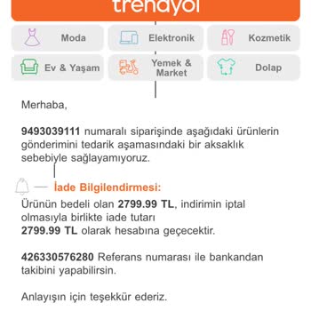 Özeller Ev Moda Merkezi Aldığım Ürün Zam Gelince Siparişim İptal Edildi