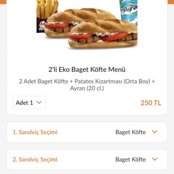 Osmaniye Park 328 AVM'den Sipariş Verdiğim Menülerin Porsiyonları Küçüktü