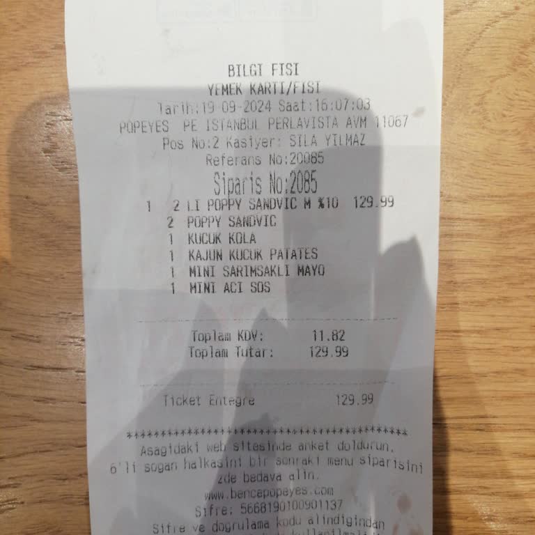 Perlavista Popeyes Kokan Tavuk