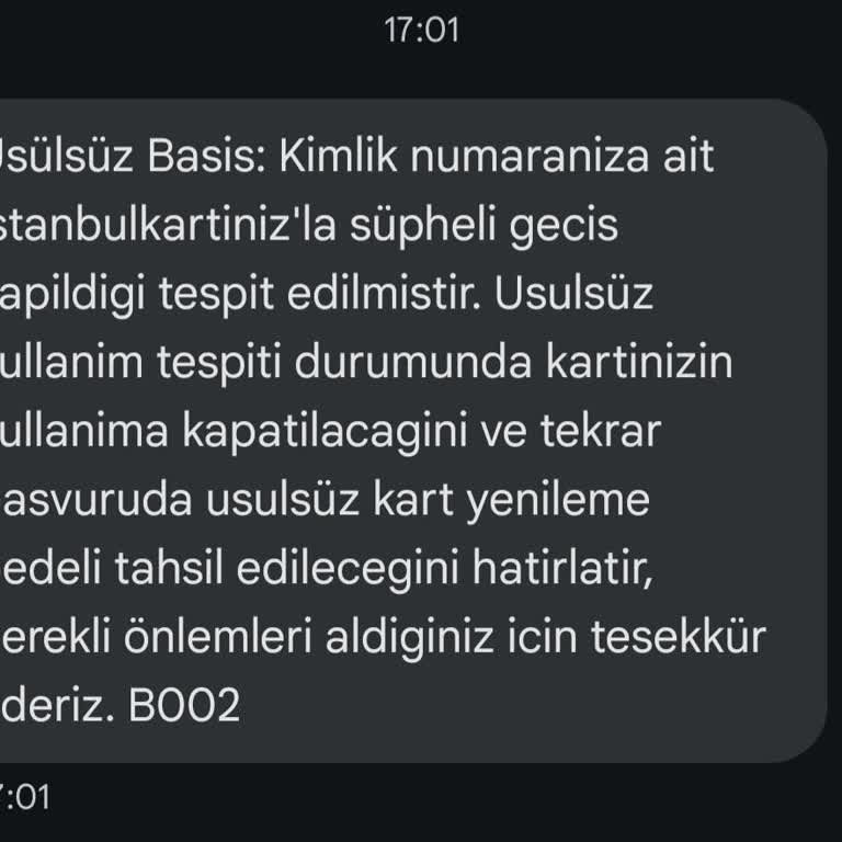 İstanbulkart Usulsüz Kullanım Yanlışlığı