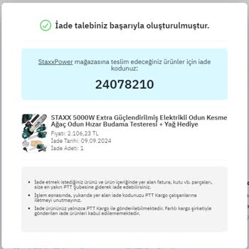 Epttavm Expres Staxxpower Adlı Mağaza Paramı İade Yapmıyor.