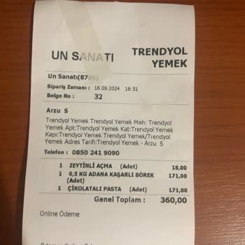 Trendyol Yemek Eksik Ürün İade Talebinin Reddi