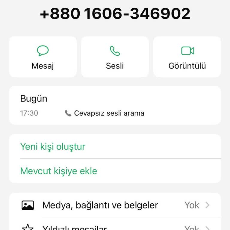 WhatsApp Yurt Dışından WhatsApp Üzerinden Arandım