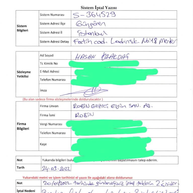 Pronet Alarm Sistemi İptal Süreci Hakkında Şikayet