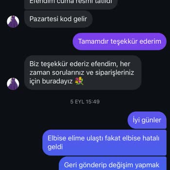 Butik_ahievran(Instagram) Yanlış Ürün Gönderimi Ve Değişim Sorunu