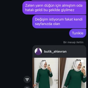 Butik_ahievran(Instagram) Yanlış Ürün Gönderimi Ve Değişim Sorunu
