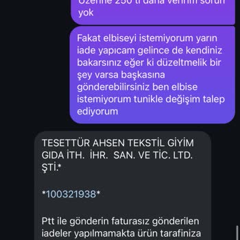 Butik_ahievran(Instagram) Yanlış Ürün Gönderimi Ve Değişim Sorunu