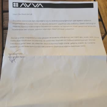 Avva Giyim Hatalı Ürünü Müşteriye Yıkma