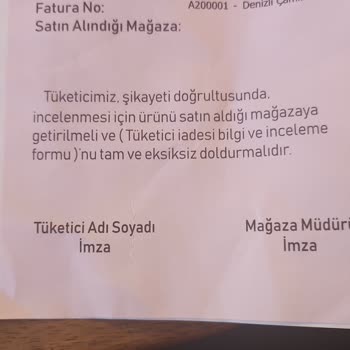Avva Giyim Hatalı Ürünü Müşteriye Yıkma