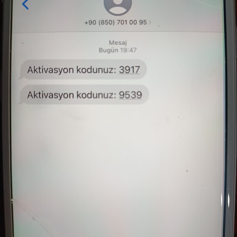 0850 701 40 11 Aktivasyon Kodu:xxx Diye Mesaj Aldım