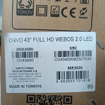 Onvo 43 İnç Webos Apps Sorunu