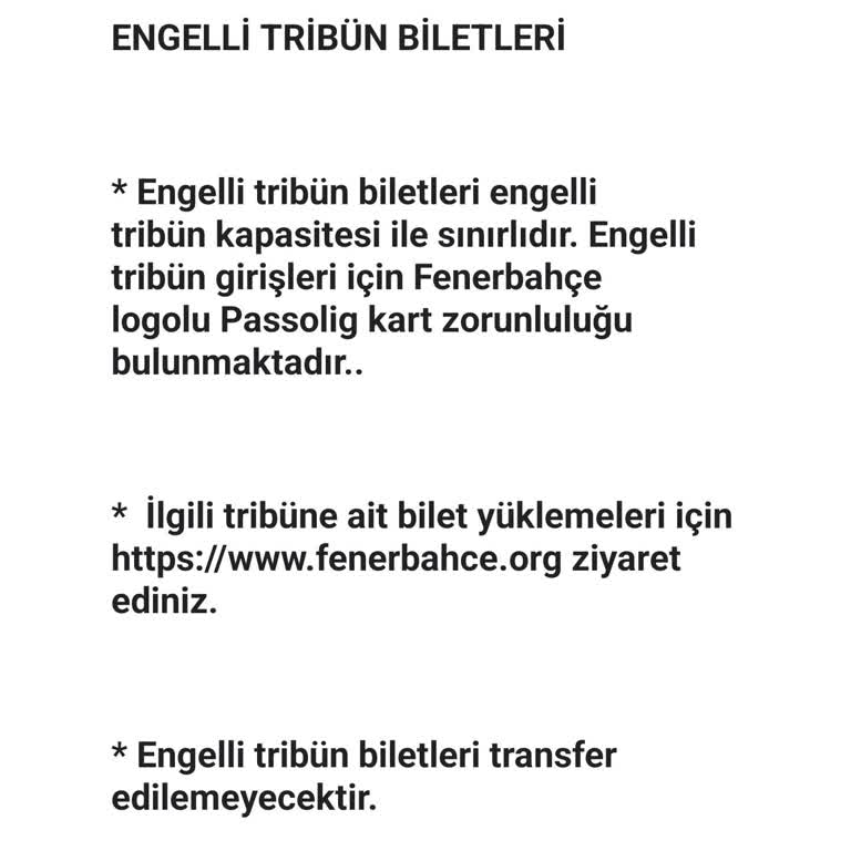 Fenerbahçe Spor Kulübü Engelli Bilet Formu Bugün De Kapalı